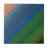 Sonnenaufgang Landschaftsfarben Diagonale Linien Fliese (Vorderseite)