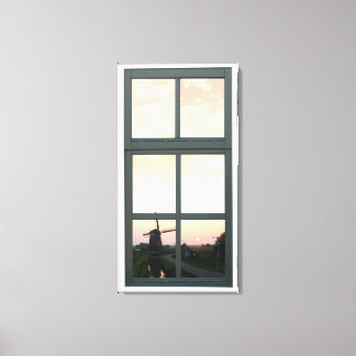Sonnenaufgang Landsmill Imitate Fenster Ansicht Leinwanddruck