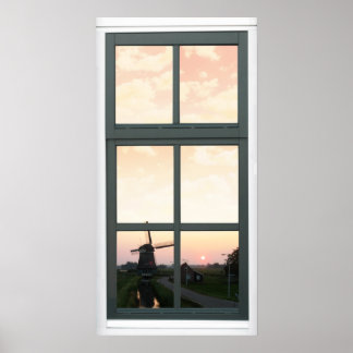 Sonnenaufgang Landsmill Imitate Fenster Blick Post Poster
