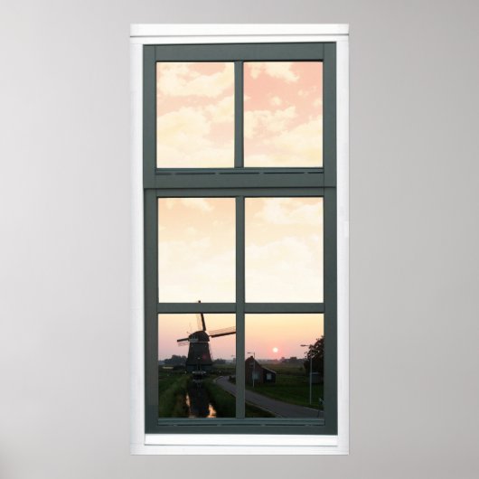 Sonnenaufgang Landsmill Imitate Fenster Blick Post Poster (Vorne)