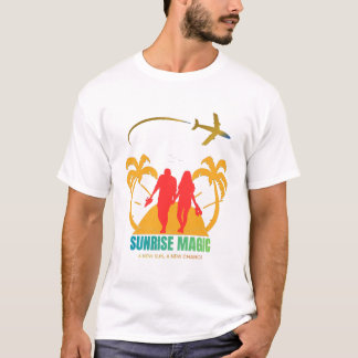 Sonnenaufgang Liebe Silhouette – Romantisches Paar T-Shirt