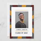 Sonnenaufgang | Maroon Orange Gray Foto Abschluss Einladung (Vorderseite)