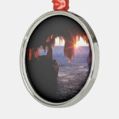 Sonnenaufgang-Meer höhlt Apostel-Inseln Wisconsin Silbernes Ornament (Links)