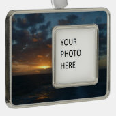 Sonnenaufgang Meer II Meer Seascape Rahmen-Ornament Silber (Rechts)