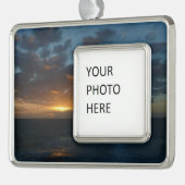 Sonnenaufgang Meer II Meer Seascape Rahmen-Ornament Silber (Links)