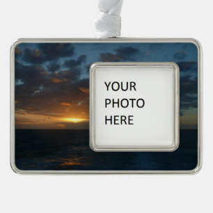 Sonnenaufgang Meer II Meer Seascape Rahmen-Ornament Silber