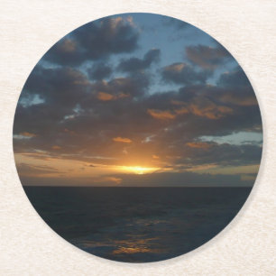 Sonnenaufgang Meer II Meer Seascape Runder Pappuntersetzer