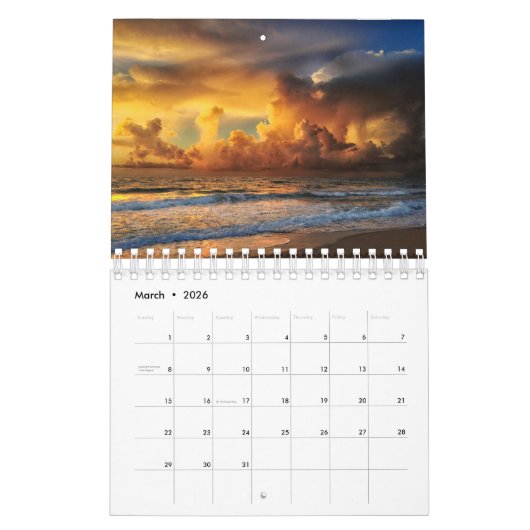 Sonnenaufgang-Meerblick-Wandkalender Kalender (Mär 2026)