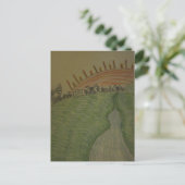 Sonnenaufgang mit farbigem Bleistift Postkarte (Stehend Vorderseite)