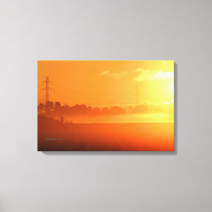 "Sonnenaufgang mit Morgennebel" Leinwanddruck