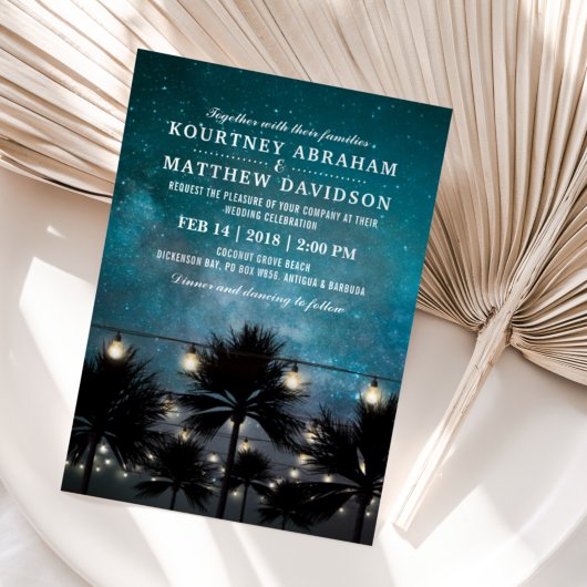 Sonnenaufgang mit tropischen Palmen Einladung