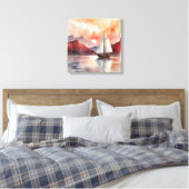 Sonnenaufgang mit Yacht Leinwanddruck (Insitu (Schlafzimmer))