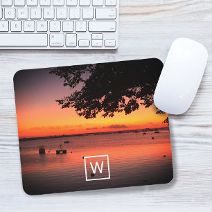 Sonnenaufgang Monogramm ERSTELLE DEIN EIGENES Foto Mousepad