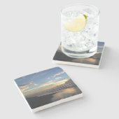 Sonnenaufgang, Muschel-Insel Steinuntersetzer (Seitenansicht)