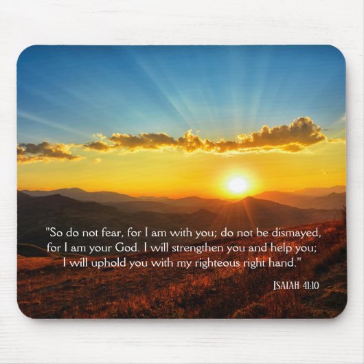Sonnenaufgang nicht Angst Isaiah 41:10 Mousepad (Vorne)