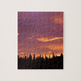 Sonnenaufgang-nördlicher Wald Alaska Puzzle