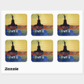 Sonnenaufgang oder Sonnenuntergang Anleihe zur Fre Quadratischer Aufkleber (Blatt)