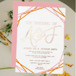 Sonnenaufgang Orange Pink Bright Wedding Rose Gold Folieneinladung