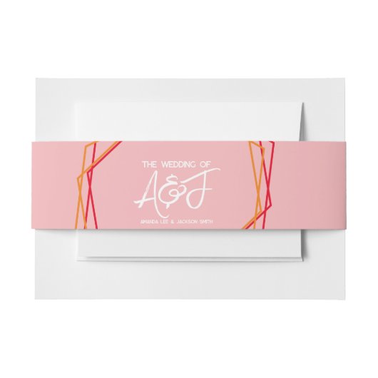 Sonnenaufgang Orange Rosa Rose Rosa Rosa Hochzeit Einladungsbanderole (Vorderseite Beispiel)