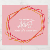 Sonnenaufgang Orange Rosa Rose Rosa Rosa Hochzeit Schaumweinetikett (Einzelnes Label)