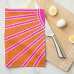 Sonnenaufgang Orange und Hot Pink Preppy Sunshine Geschirrtuch<br><div class="desc">Sun Print - heiß rosa und orange - Sonnenschein,  Moderner Abstrakt geometrischer Sonnenaufgang.</div>