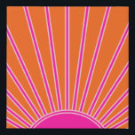 Sonnenaufgang Orange und Hot Pink Preppy Sunshine Künstlicher Leinwanddruck<br><div class="desc">Sun Print - heiß rosa und orange - Sonnenschein,  Moderner Abstrakt geometrischer Sonnenaufgang.</div>