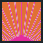 Sonnenaufgang Orange und Hot Pink Preppy Sunshine Künstlicher Leinwanddruck<br><div class="desc">Sun Print - heiß rosa und orange - Sonnenschein,  Moderner Abstrakt geometrischer Sonnenaufgang.</div>