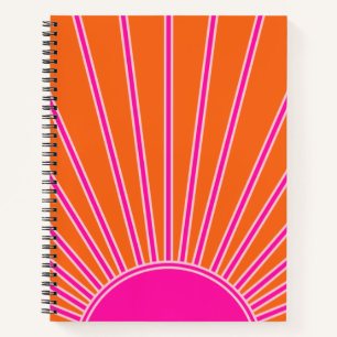 Sonnenaufgang Orange und Hot Pink Preppy Sunshine Notizblock