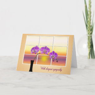Sonnenaufgang Orchideen Beileid Karte