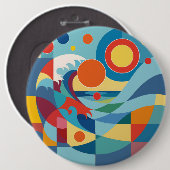 Sonnenaufgang Ozeanwelle Button (Vorne & Hinten)