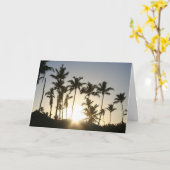 Sonnenaufgang Palmen Bäume Karte (Gelbe Blume)