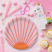 Sonnenaufgang Pastellrosa und orange Sonnenschein Pappteller (Party)