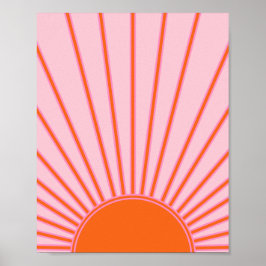 Sonnenaufgang Pastellrosa und orange Sonnenschein Poster