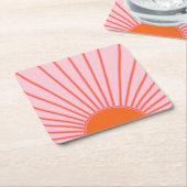 Sonnenaufgang Pastellrosa und orange Sonnenschein Rechteckiger Pappuntersetzer (angewinkelt)