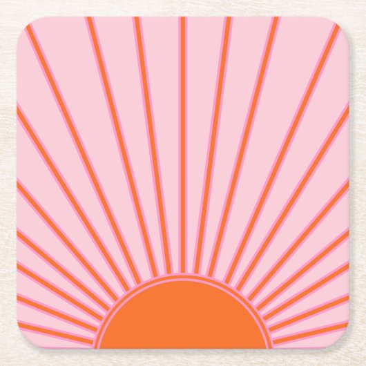 Sonnenaufgang Pastellrosa und orange Sonnenschein Rechteckiger Pappuntersetzer (Vorderseite)