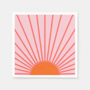 Sonnenaufgang Pastellrosa und orange Sonnenschein Serviette