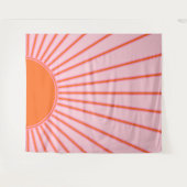 Sonnenaufgang Pastellrosa und orange Sonnenschein Wandteppich (Vorderseite (Horizontal))
