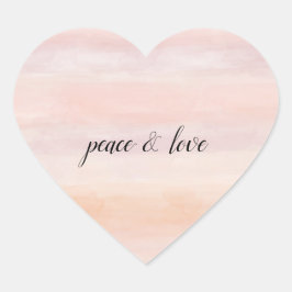 Sonnenaufgang Pfirsichfarben Rosa Gefärbte Krawatt Herz-Aufkleber