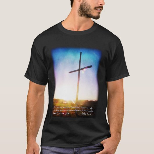 Sonnenaufgang-Querjohn-3:16 T-Shirt dunkle Farben (Vorderseite)