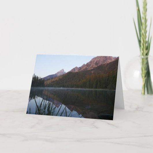 Sonnenaufgang Reflektion am String Lake I Karte (Vorderseite)