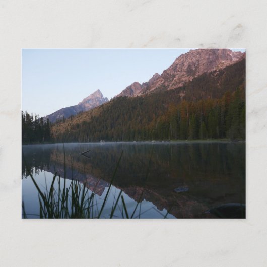 Sonnenaufgang Reflektion am String Lake I Postkarte (Vorderseite)