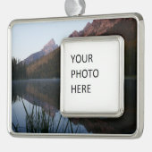 Sonnenaufgang Reflektion am String Lake I Rahmen-Ornament Silber (Links)