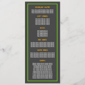 Sonnenaufgang, Restaurant Slimline Menükarte (Rückseite)