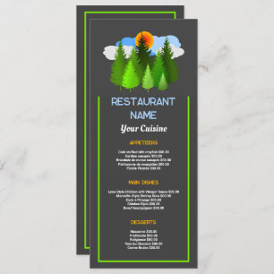 Sonnenaufgang, Restaurant Slimline Menükarte