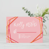 Sonnenaufgang Rosa geometrische Bars UAWG Wedding Einladung (Stehend Vorderseite)