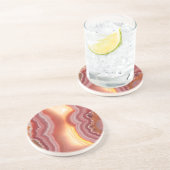 Sonnenaufgang-rosa orange Gelb-Achat Getränkeuntersetzer (Seite)