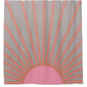 Sonnenaufgang rosa und graue Sonne Duschvorhang (Vorderseite)
