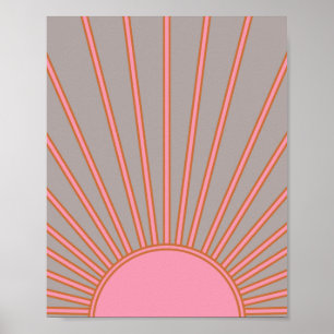 Sonnenaufgang rosa und graue Sonne Poster