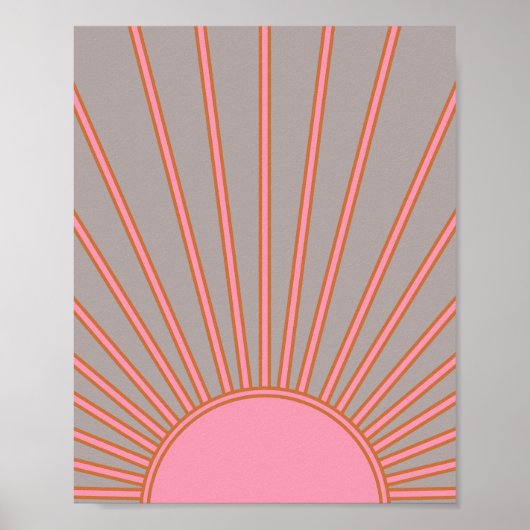 Sonnenaufgang rosa und graue Sonne Poster (Vorne)