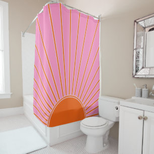 Sonnenaufgang rosa und orange Vintage Boho Sonnens Duschvorhang